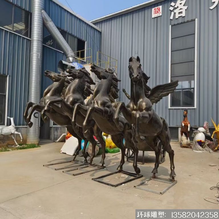 玻璃鋼前提抬起馬雕塑 奔馬雕塑3